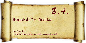 Bocskár Anita névjegykártya